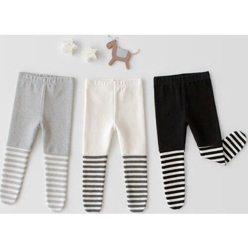 Sailor style girls pants Spring autumn cotton stripe infant newborn baby pantyhose toddler stocking children trousers 0-24m