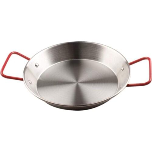 Double Handle Pans Home Cooking Pot Frying Picnic Plates Snack Tray Paella Seafood Durable Stainless Steel