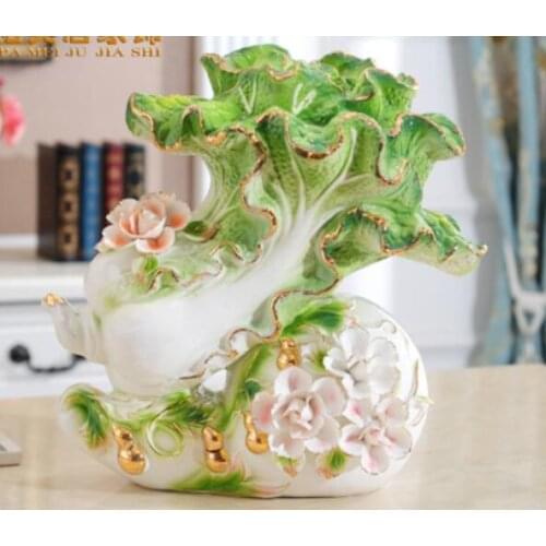 Lucky cabbage furnishing ceramic living room crafts town house opening gifts Gourd home decoration flowers money Wedding gift