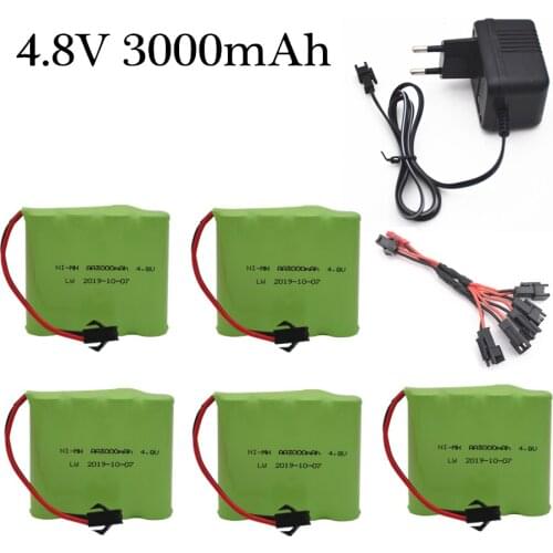 4.8v 3000mah NiMH Battery Charger Set For Rc toys Cars Tanks Robots Boats Guns Ni-MH AA 4.8v Rechargeable Battery Pack