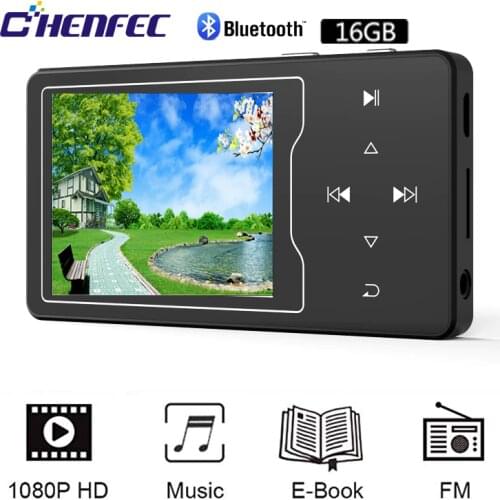 MP4 Player Bluetooth4.2 with Speaker 16GB 2.4Inch HD Big Color Screen HIFI Lossless Sound Music Player, Support SD up to 128GB