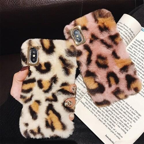Signalshin Flocky Classic Leopard Print Fluffy Fur Phone Case For iPhone 12 Mini SE XR XS 11 Pro MAX 6 7 8 Plus Soft Touch Cover