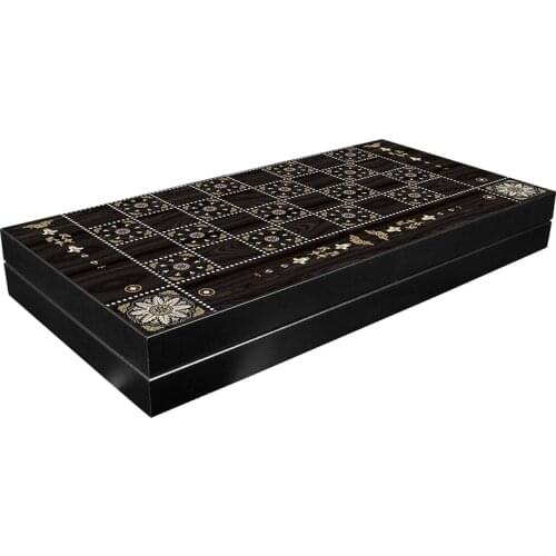 Classic Pearl Wooden Backgammon Set First Quality MDF Family Board Games Gift For Birthday New Year Black Friday Friend