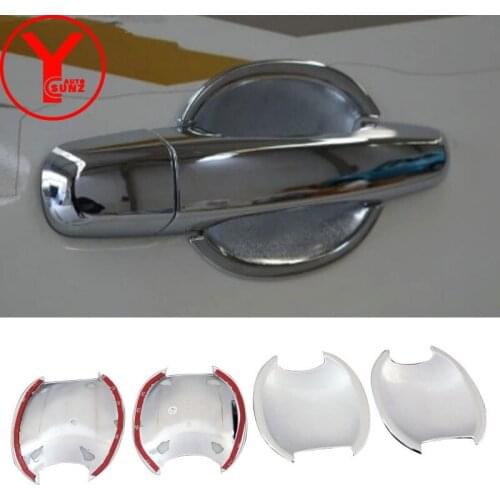 New door handle insert For MITSUBISHI PAJERO SPORT MONTERO SPORT 2012 2013 2014 ABS chrome car styling auto accessories YCSUNZ