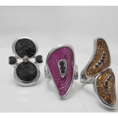 Wholesale 11 pcs Mixed Irregular shape style zircon gold alloy ring fashion jewelry