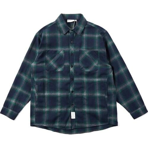 2020 Autumn New Style Japanese-style Origional Plaid Multi-pockets Workwear Casual Shirt Cs064