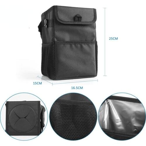 Portable Waterproof Car Trash Storage Pockets Closeable Can Bin Auto Car Organizer Garbage DumpTrash car trash can Tool