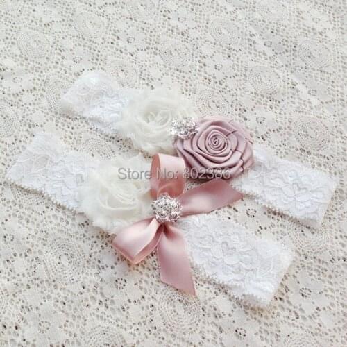 Pink Grey Rosette Flower Headband