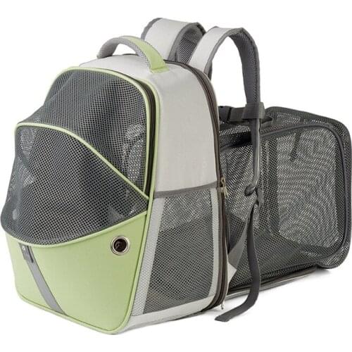 Pet Expandable Backpack For Cat Dog Oxford Fabric Portable Carrier Bag Breathable Mesh Travel Backpack Collapsible Pet Supplies