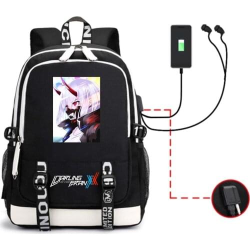 Zero Two Backpack Anime Darling In The Franxx Plus Ultra Multifunction USB Charging Laptop Japanese Shoulder Unisex Travel Bags