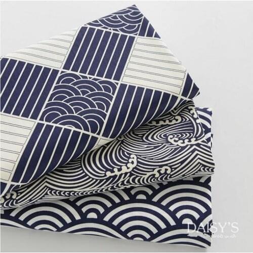 Printed Twill Cotton Fabric For DIY Pachwork Quilting Sewing Curtain Tablecloth Sleepwear/Japanese Series Material Half Meter