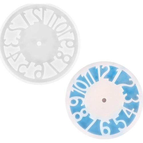 DIY Silicone Casting Epoxy Resin Mold Arabic Numerals Clock Resin Silicone Mold Handmade DIY Crafts Making Home Decoration
