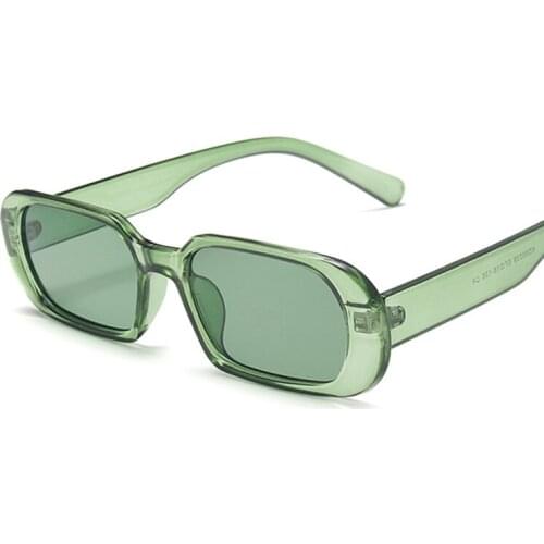 Brand Designer Square Sunglasses Women Luxury Plastic Small Frame Sun Glasses Male Female Green Purple Mirror Retro Oculos