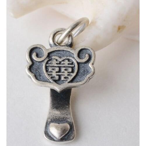 Solid 925 Sterling Silver Ruyi (as you wish) Pendant Charm Beads, Thai Silver spacer bead charms for silver jewelry