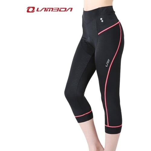 LAMEDA Spring Summer Thin Cycling Pants Women Sponge Pad Mountain MTB Bike Cycling Trousers 3/4 Reflective Spinning Pants
