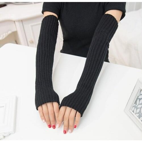 Lady Stretch Ninja Goth Fashion Gloves Warm Cool Women Knit Fingerless Glove 2020 Winter Hipster Basic Outdoor Sweet Accessories