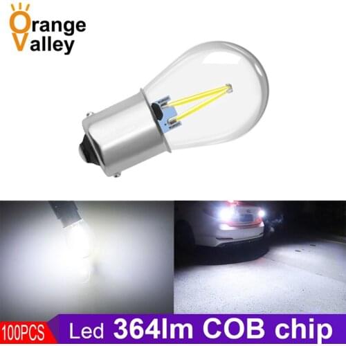 100PCS 1156 BA15S 1157 BAY15D BAU15S BA15D CAR LED Filament Light 2 COB Turn Signal Lights Tail Light Parking Lamps Reverse Lamp
