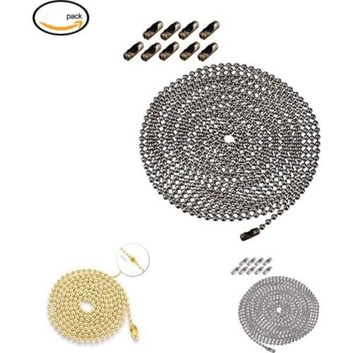 Beaded Pull Chain Extension with Connector Beaded Roller Chain Connectors Bronze Hanging Chain Accessories Lighting Accessories