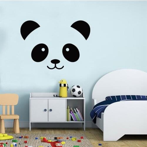 Wall Stickers Black Panda Face Removable Art DIY Vinyl Wall Sticker Decoration Living Room Bedroom Mural Decal adesivo de parede