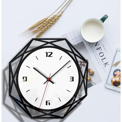 Digital Wall Clocks Creative Black White Round 3D Design Acrylic Mute Decorative Clock Living Room Office Hanging Watch Crafts