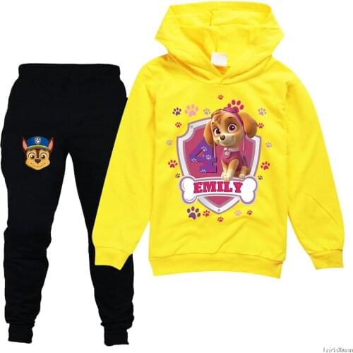 Spring Autumn Various Colors PAW PATROL Boys Girls Kids Hoodie + Pants 2pcs Clothing Set Sweatshirt Trousers Hoody Clothes