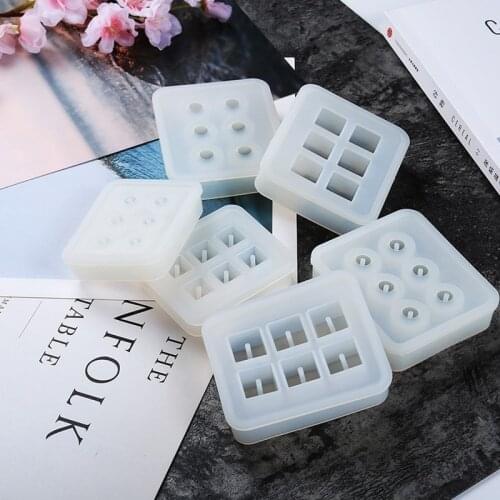 Mirror Silicone Mold Dry Flower Resin Crafts Decoration DIY Round Square Bead Shape Cutting Type From Mold Epoxy Mold Jewelry