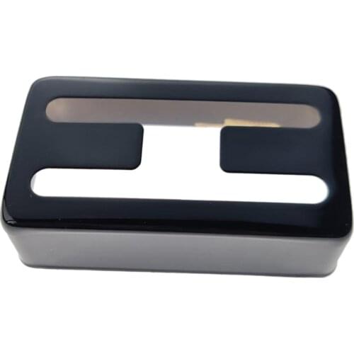 Metal Copper Electric Guitar Pickup Cover H Hole Black, 70x38mm