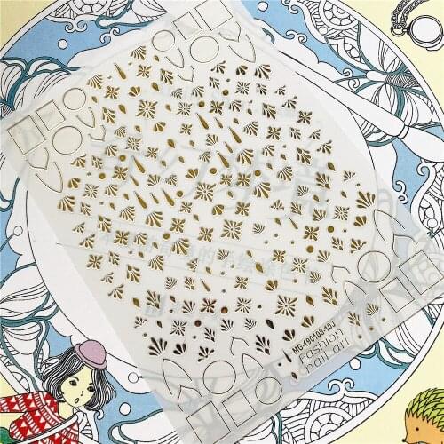MG190108-10JG Rivet raindrop 3D Back glue Nail Art Stickers Decals Sliders Nail ornament decoration