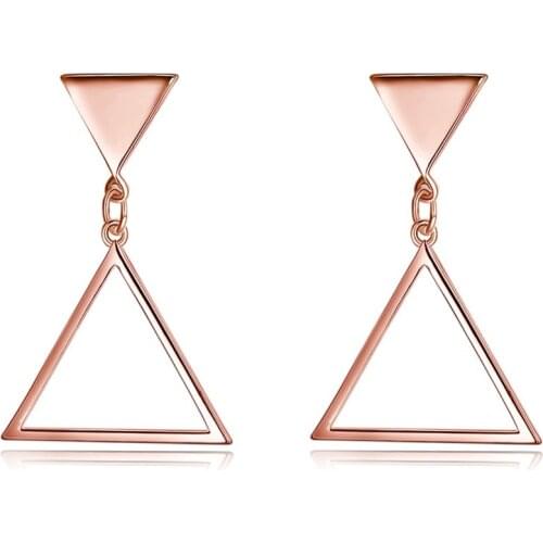 August hot new style jewelry fashion modern geometric triangle earrings women 's three - dimensional creative jewelry