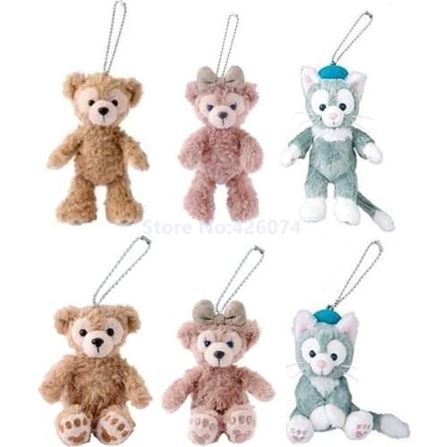 New Duffy Bear Shellie May Gelatoni Cat Mini Plush KeyChains Small Pendant Kids Stuffed Animals Toys For Children Gifts
