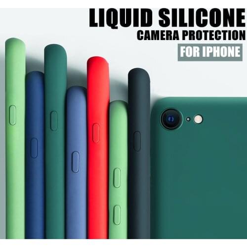 New Liquid Silicone Camera Protection Case For iPhone SE 2020 SE2 Soft Cases For iPhone 11 Pro Xs Max XR X 8 7 6 6S PIus Cover