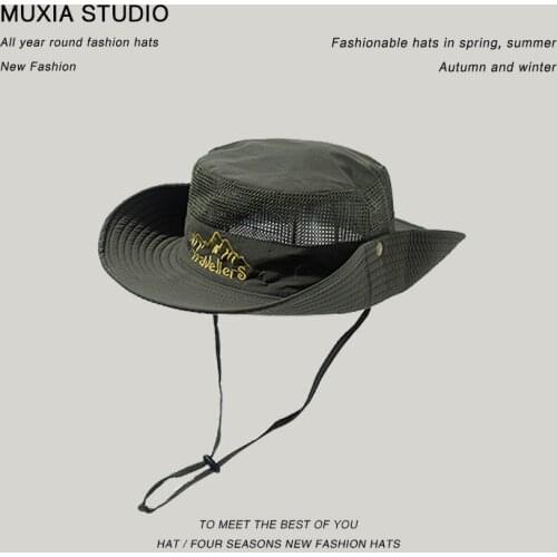 Summer Men Panama Military Accessories hat Bucket Boonie Hats Nepalese Cap Big Brime Bucket hat