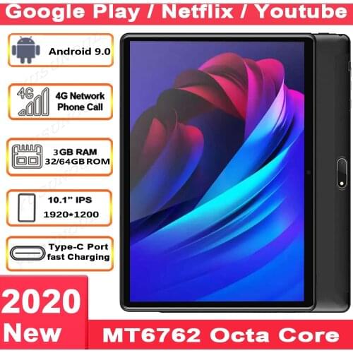 Sales 3+32/64GB 4G LTE Phone Call New Google 10 inch Tablet Android 9.0 8 Cores Tablet PC Type-C Charge 5G WIFI GPS bluetooth