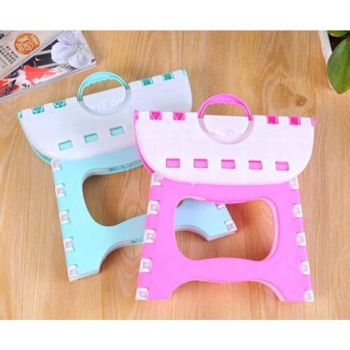 Color matching plastic folding stool bathroom small bench children adult outdoor portable folding stool