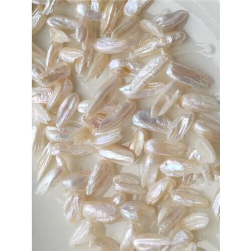Freshwater pearl reborn keshi white biwa 8-10mm 14" FPPJ wholesale nature loose beads for DIY jewelry