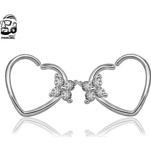 Romantic Stainless steel Hoop Earrings Nose Rings Studs Clip On Ear Lip Navel Body Piercing Fake Percing Women Sexy Jewelry