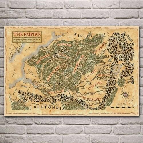 Ancient old map fantasy artwork posters on the wall picture home living room decoration for bedroom KJ509