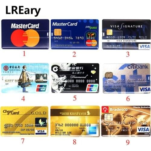 Super thin Bank Card USB Memory stick Citi Credit cards USB Flash Drive 64gb Pendrive 4GB 8GB 16GB 32GB MasterCard Pen drive