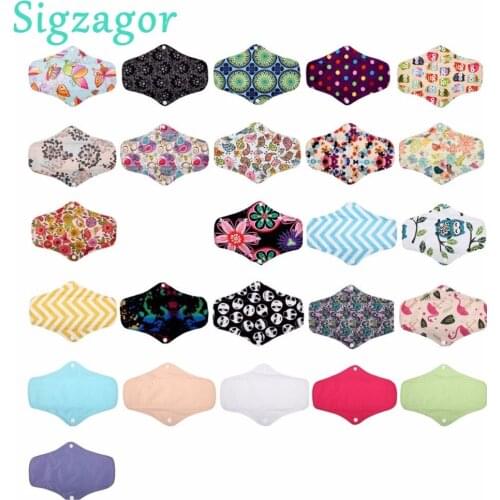 [Sigzagor] 20 Medium Regular Reusable Washable BAMBOO Mama Cloth Pads, Menstrual Sanitary Pads,10in 25cm M 26 Designs