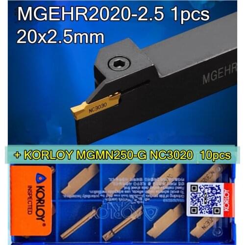 MGEHR2020-2.5 1pcs+ KORLOY MGMN250-G NC3020 10pcs 11pcs/set CNC lathe tools NC3020 Machining steel Free shipping