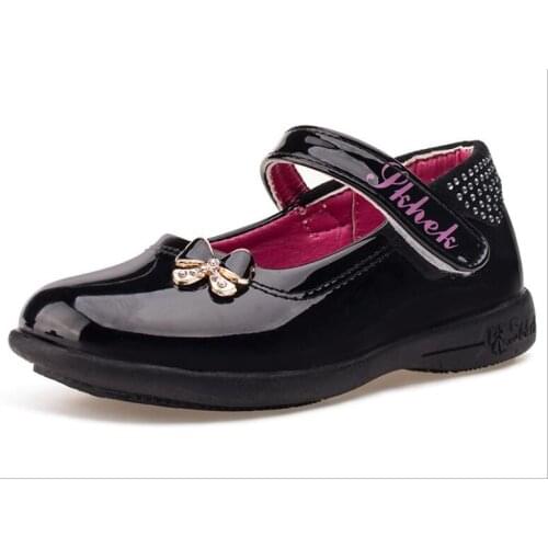 New girls shoes children formal shoes school shoes wedding performance black pink burgundy kids uniform student shoes