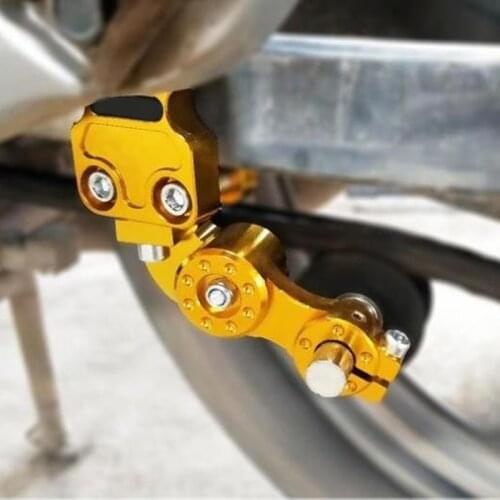 Universal Adjust Aluminum Motorcycle Chain Tensioner Portable Motorcycle Golden Aluminum Chain Tensioner Bolt On Roller Tool