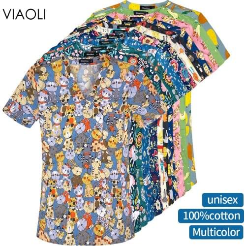 High Quality Medical Surgery Clothes Cotton Dentist Pharmacist Scrubs Tops Breathable Beauty Salon Uniform Doctor Nurse Workwear