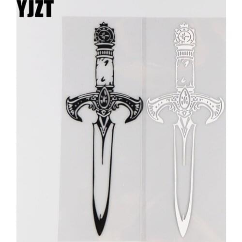 YJZT 19.1CM*6.8CM Sword Weapon Creative Pattern Car Sticker Vinyl Decal Decoration 1A-0401