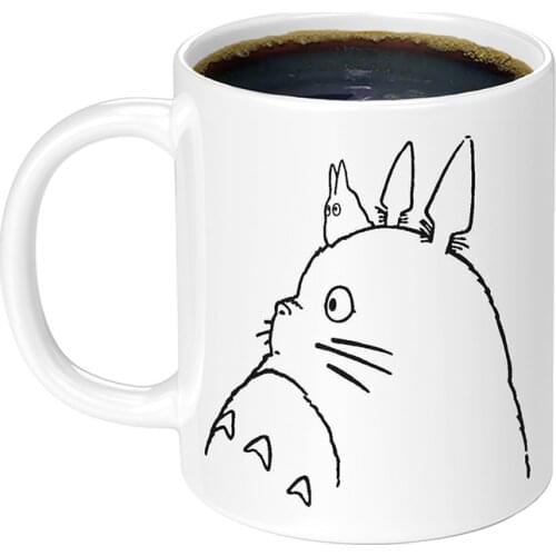 1Pcs New 350ml Cute Totoro White Mug Morning Breakfast Milk Coffee Tea Cup Novelty Gift for Friends Children and Lovers