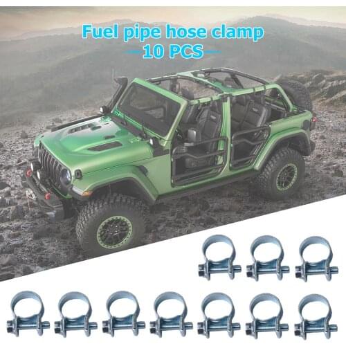 10pcs Carbon Steel Mini Fuel Injection Hose Clamps Assortment Kit for Diesel Petrol Pipe