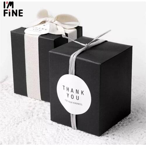 20pcs White Black Carton Kraft Paper Box Wedding Gift Packing Boxes Square Small Candy Box Party Favors Soap Boxes