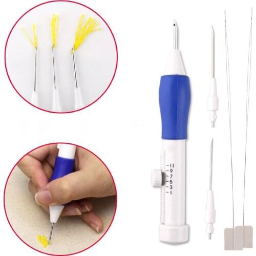 3 Needles 2 Threaders Craft Tool Punch Needle Set Punch Needle Set Embroidery Stitching Craft Tool for DIY Sewing