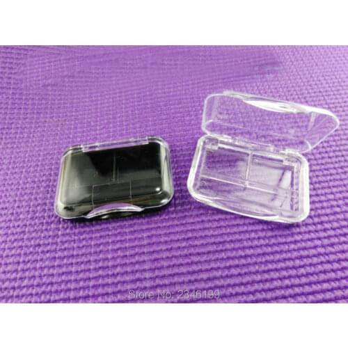 50pcs/lot 2 grids Square Empty Eyeshadow Palette Case, Makeup Accessories, Plastic Cosmetic Compact Container