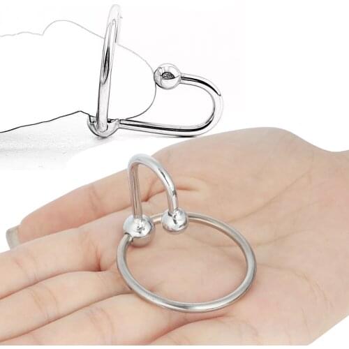 6 Sizes Metal Glans Bondage Sex Toys Cock Ring With Urethral Dilatation Stimulation Penis Rings Locking Erotic Toys For Men Dick